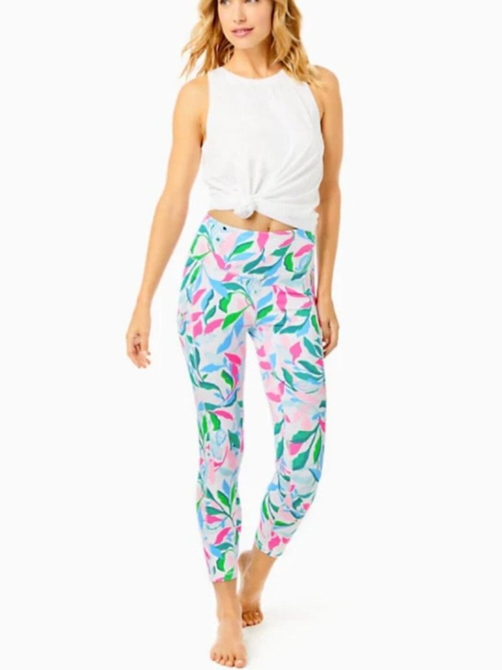NWT Lilly Pulitzer ~ Weekender High Rise Legging ~ Holding Court ~ L ~ 50+ UPF